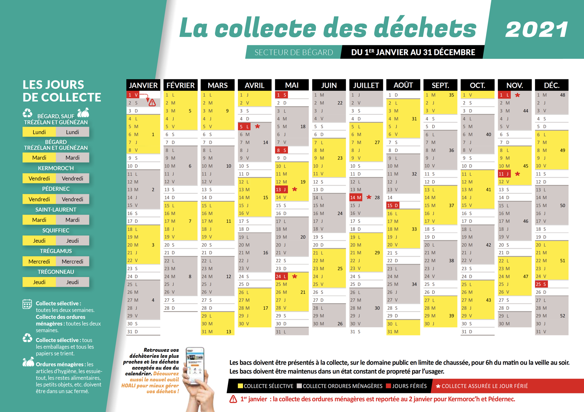 Calendrier des Ordures Ménagères | Tréglamus (Côtes-d'Armor) | Site Calendrier des Ordures Ménagères | Tréglamus (Côtes-d'Armor) | Site